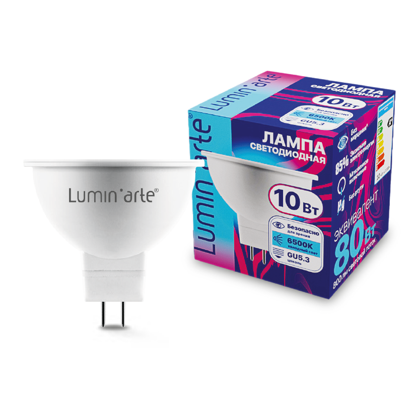 Светодиодная лампа Luminarte LSTD-MR16-10W6KGU5.3 10Вт 6500K GU5.3