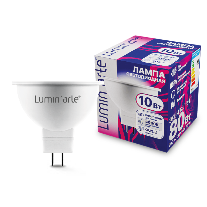 Светодиодная лампа Luminarte LSTD-MR16-10W4KGU5.3 10Вт 4000K GU5.3